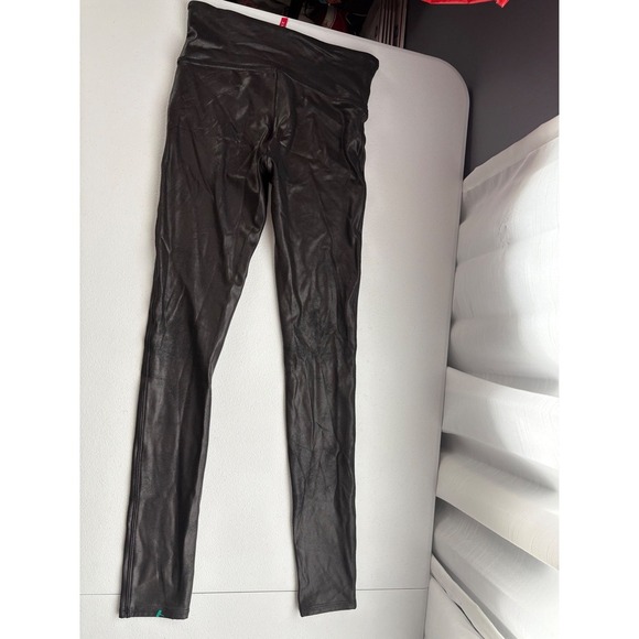 Spanx Faux Leather Leggings High Waisted Tummy Control Black Small - Picture 5 of 5